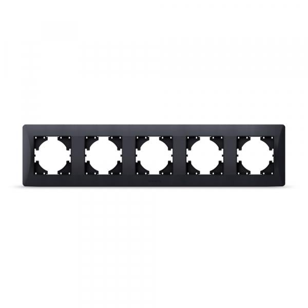 Рамка Videx на 5 місць горизонтальна Чорно-графітовий
