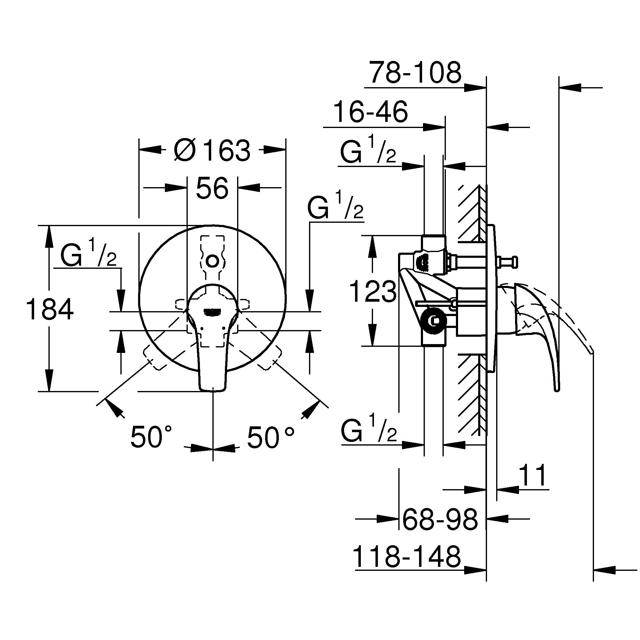 Однорычажный смеситель для ванны Grohe Start Curve (29115000) - фото 2