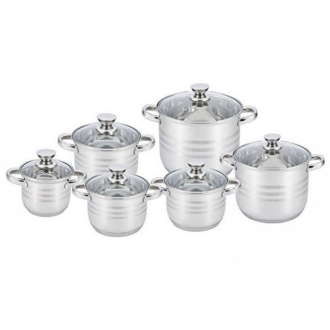 Набір посуду Unique UN-5035 каструлі з нержавіюча сталі з скляними кришками 12 пр. (23793648) Набір посуду Unique UN-5035 каструлі з нержавіюча сталі з скляними кришками 12 пр. (23793648)