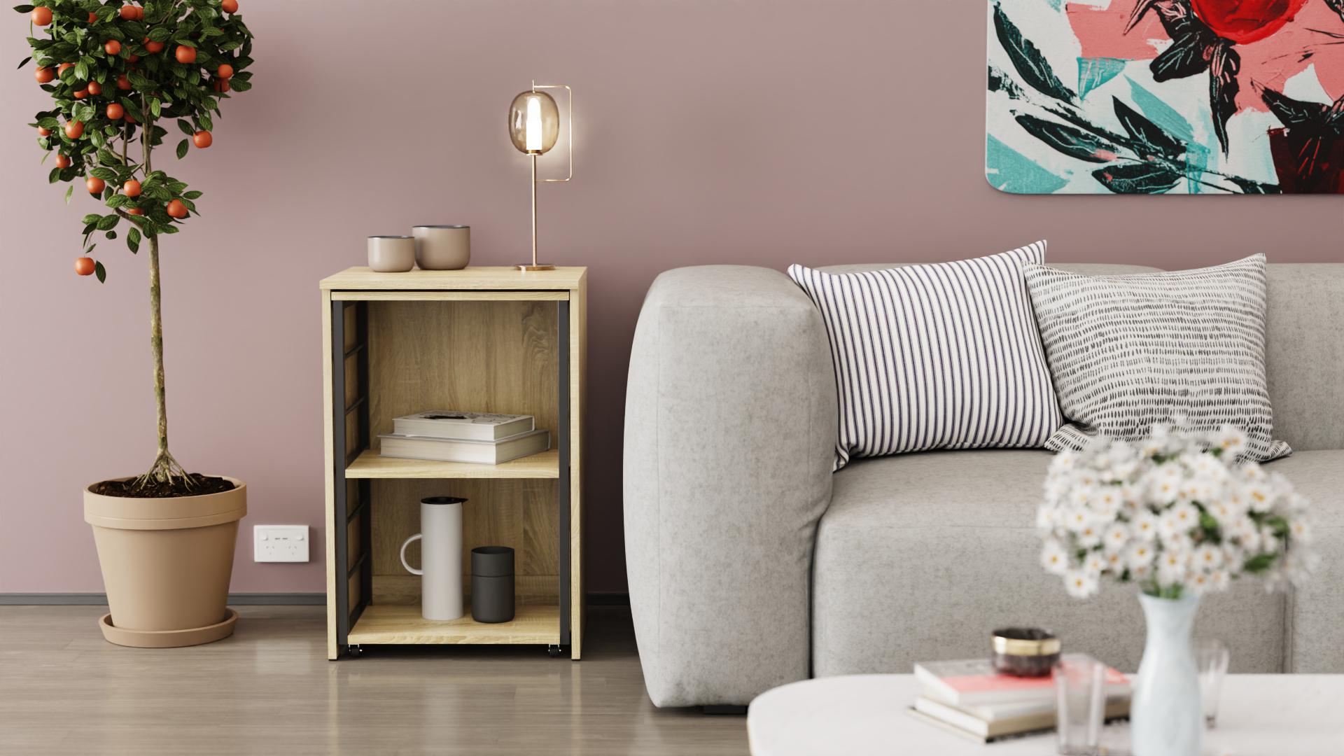 Стіл-тумба трансформер Ferrum-decor Смарт 2/1 метал/ДСП 16 мм 750x1450x500 мм Чорний/Дуб Сонома (FRD-105098) - фото 5