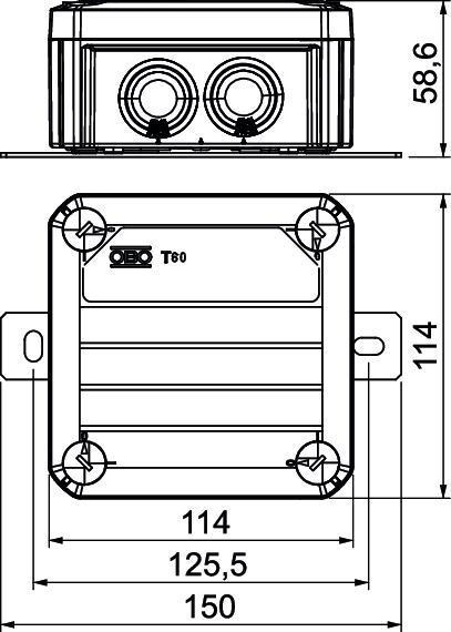 Розподільча коробка OBO bettermann зовнішня 7 герметичних вводів з клемником 4х6 мм2 IP66 P90 PP 114х114х58,6 мм (7205741) - фото 2 Розподільча коробка OBO bettermann зовнішня 7 герметичних вводів з клемником 4х6 мм2 IP66 P90 PP 114х114х58,6 мм (7205741) - фото 2