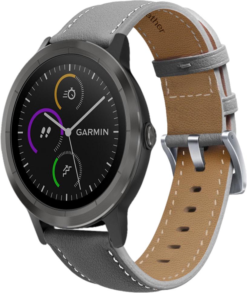 Ремешок кожаный Folsa для Garmin Vivoactive 3 Grey (31511-33)