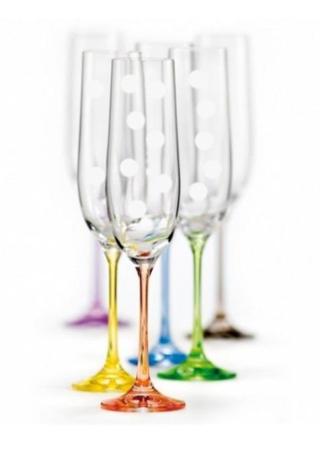 Набор бокалов для шампанского Bohemia Viola Rainbow 40729/K0150/190S 190 мл 6 шт.