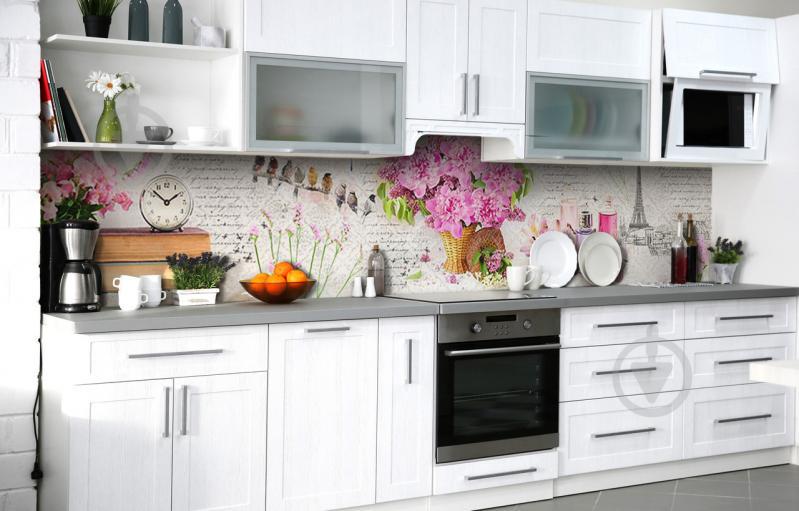 Скинали на кухню Zatarga «Поэма о Париже» 600х3000 мм виниловая 3Д наклейка кухонный фартук самоклеящаяся