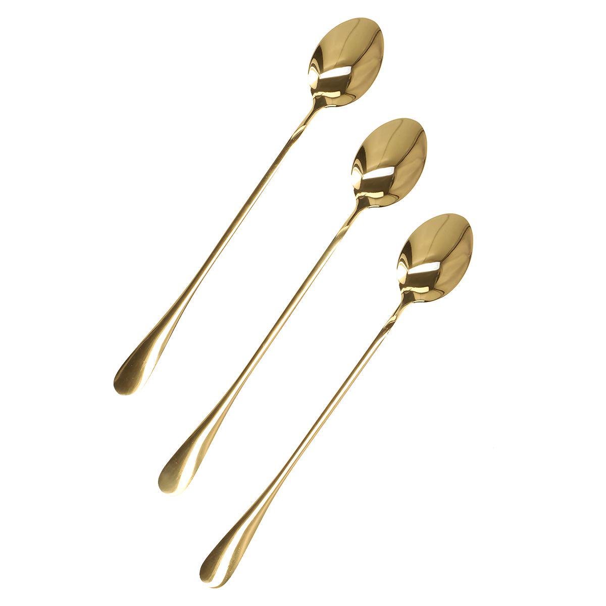 Набор ложек для латте Homla STILO 19 см 3 шт Золотой (209493)