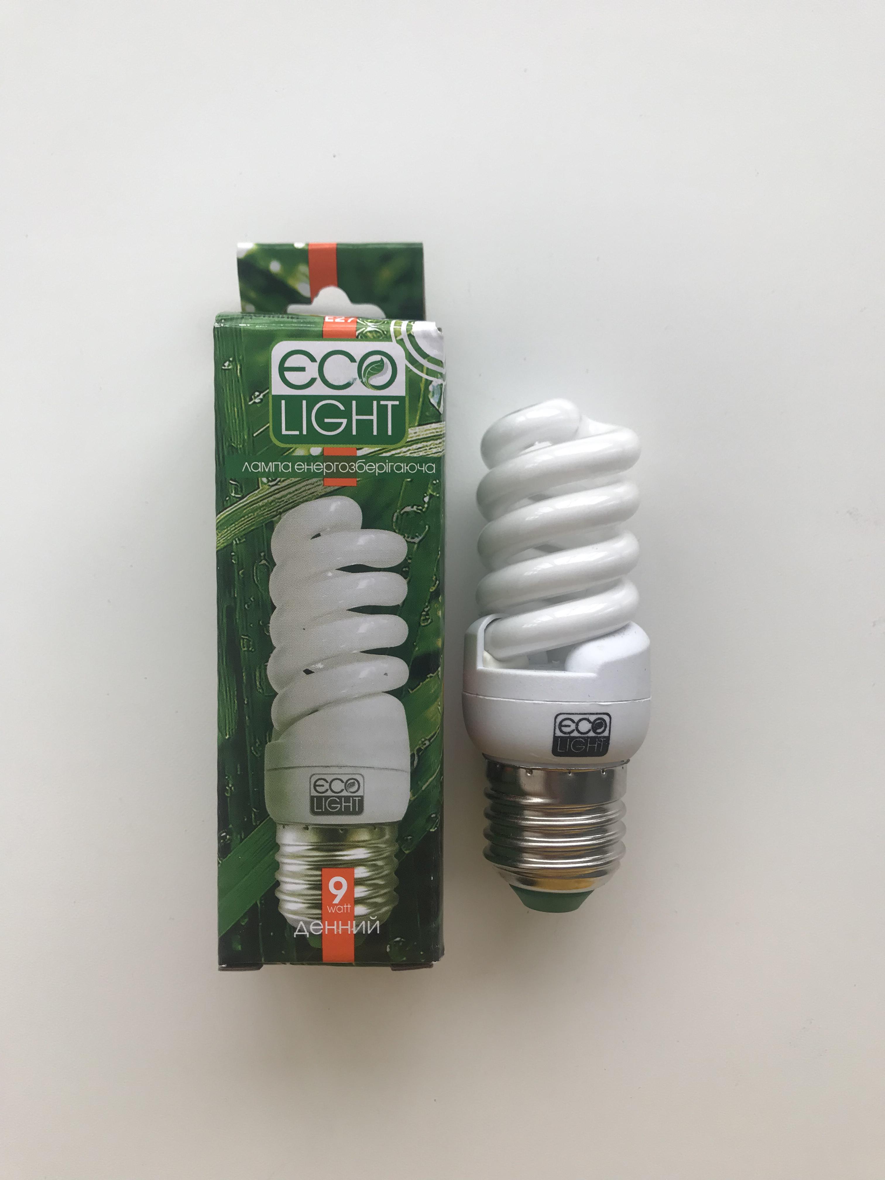 Лампа энергосберегающая Eco Light 9W 9 Вт E27 4000К Белый нейтральный дневной