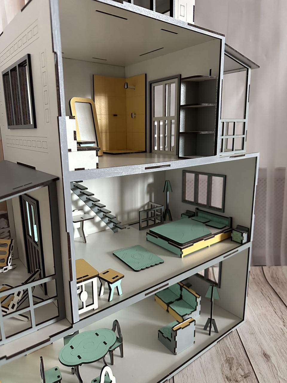 Дом кукольный деревянный Осенний с комплектом мебели (2010666862) - фото 9 Дом кукольный деревянный Осенний с комплектом мебели (2010666862) - фото 9