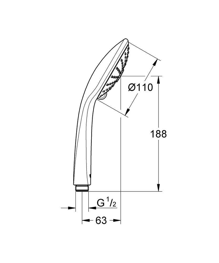 Душова лійка Grohe EUPHORIA 110 27221001 багаторежимна 110 мм Хром (112071) - фото 2