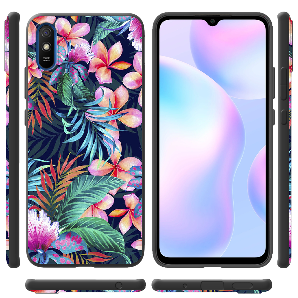 Чехол BoxFace Xiaomi Redmi 9A flowers in the tropics Черный силикон (40304-up1971-40509) - фото 2