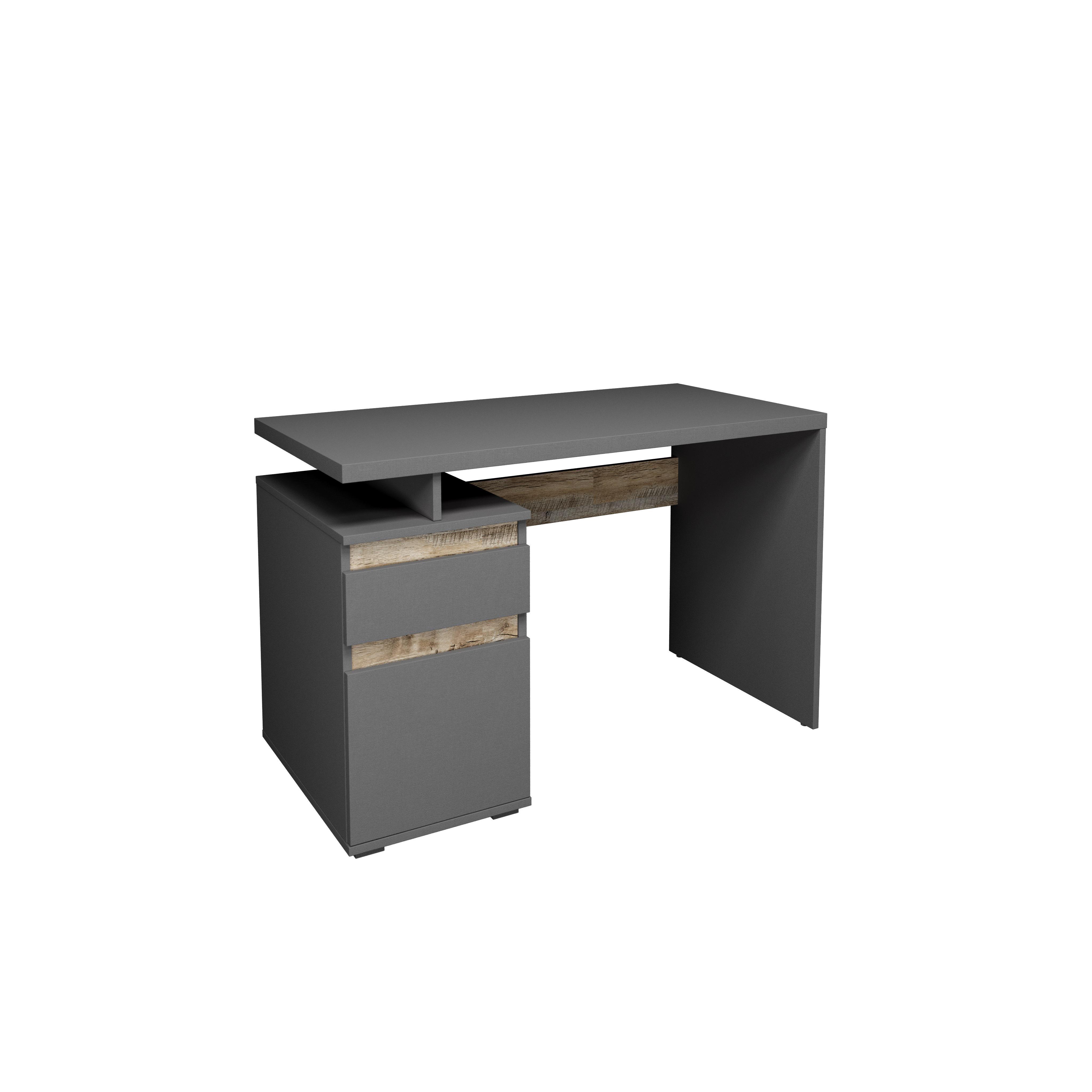 Компьютерный стол Intarsio Kubik Графит/Дуб клондайк Левый