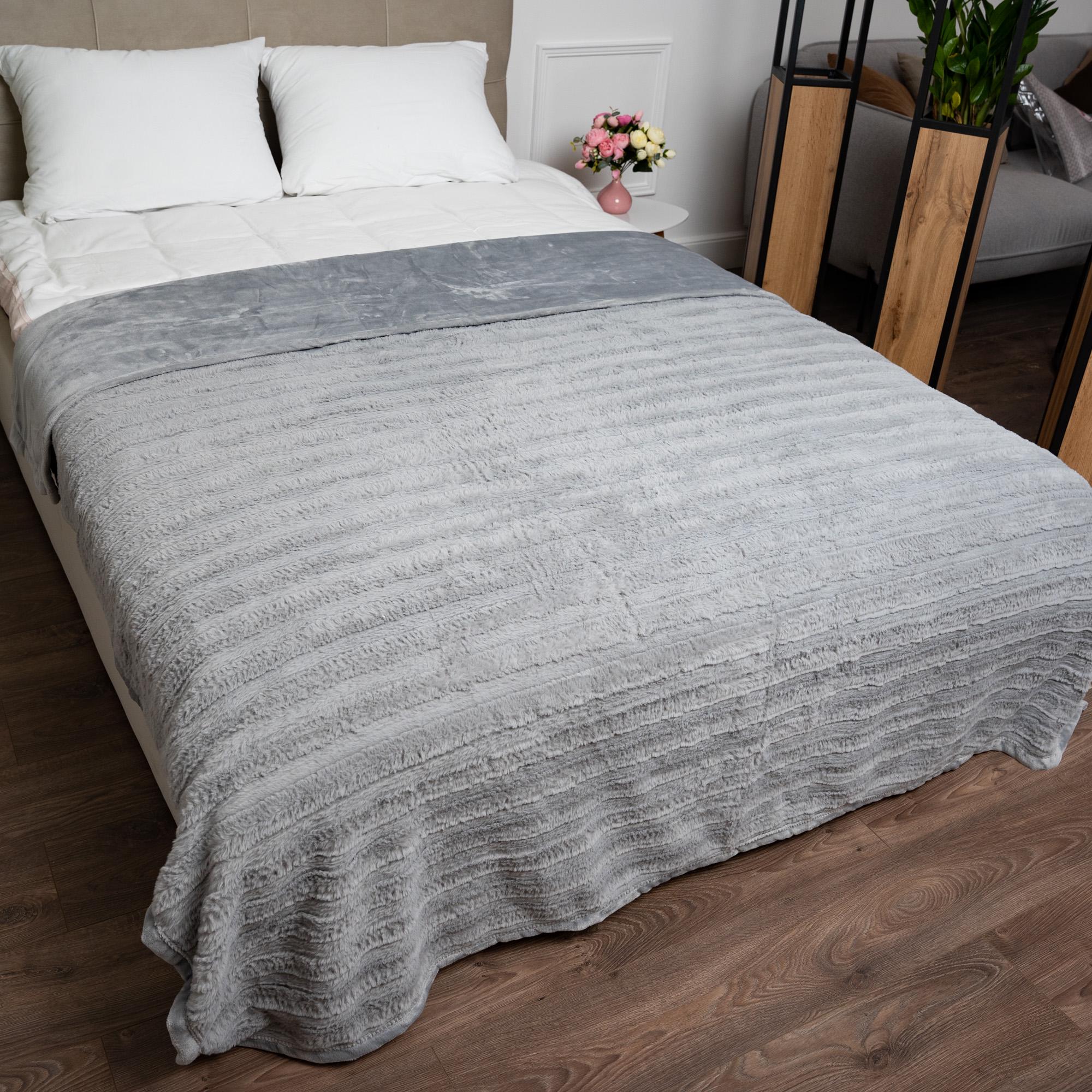 Покривало Шиншилла Кoloco євро 200х230 см Світло-сірий (86604)