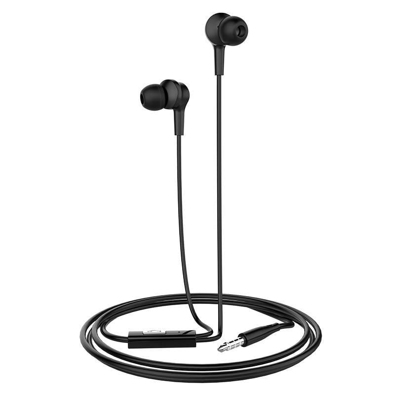 Наушники вакуумные проводные с микрофоном HOCO Daintiness M50 Black