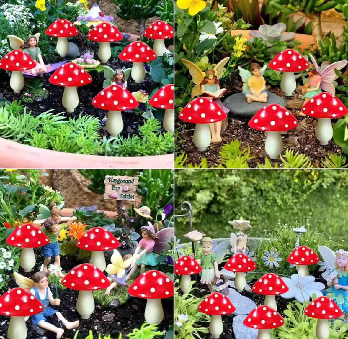 Гирлянда для сада Грибочки на солнечной батарее 8 фигурок (8558d513) - фото 5