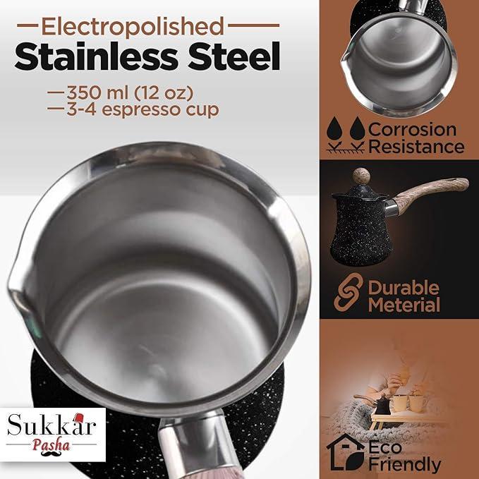 Турка для кави з кришкою Sukkar Pasha 350 мл - фото 3 Турка для кави з кришкою Sukkar Pasha 350 мл - фото 3