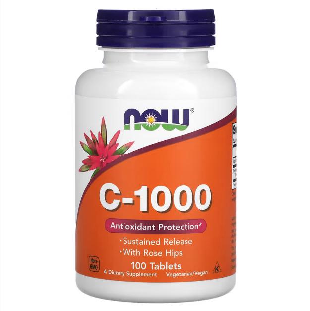 Витамин C NOW Foods Vitamin C-1000 with Rose Hips SR 100 Tabs