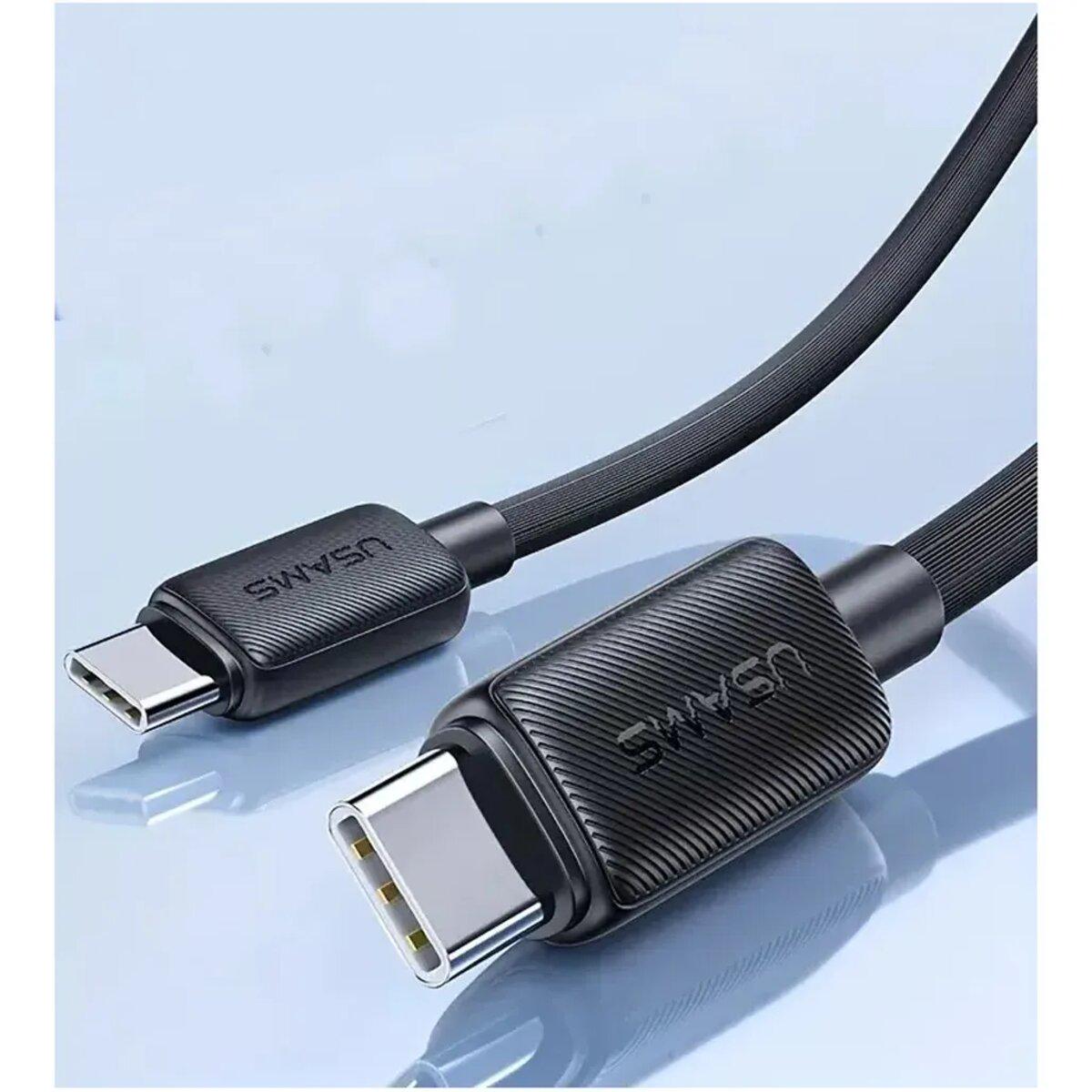 Кабель Usams US-SJ696 60W Striped Data Cable Type-C to Type-C KY Series 200 см Black (20799821) - фото 4