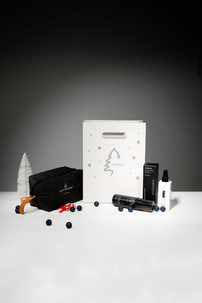Подарунковий набір для гоління White Mandarin MANʼs Collection піна/лосьйон/косметичка чоловічий (2043988950) - фото 2