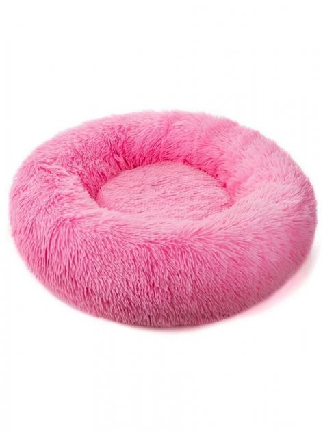 Лежак лежанка для котів та собак Incor 100 см штучне хутро Рожевий (100-8) - фото 1