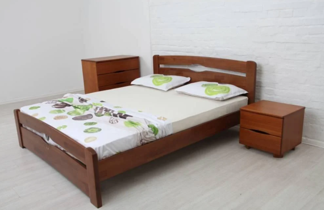 Кровать двуспальная деревянная Микс Мебель 1 Каролина Орех темный (16834)