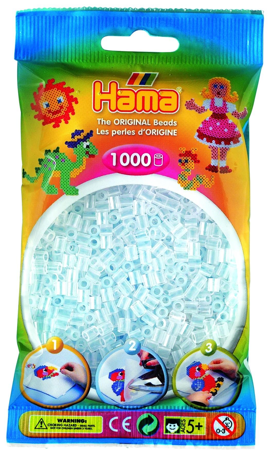 Детская термомозаика Hama прозрачные бусины 1000 шт. 5 мм (207-19)