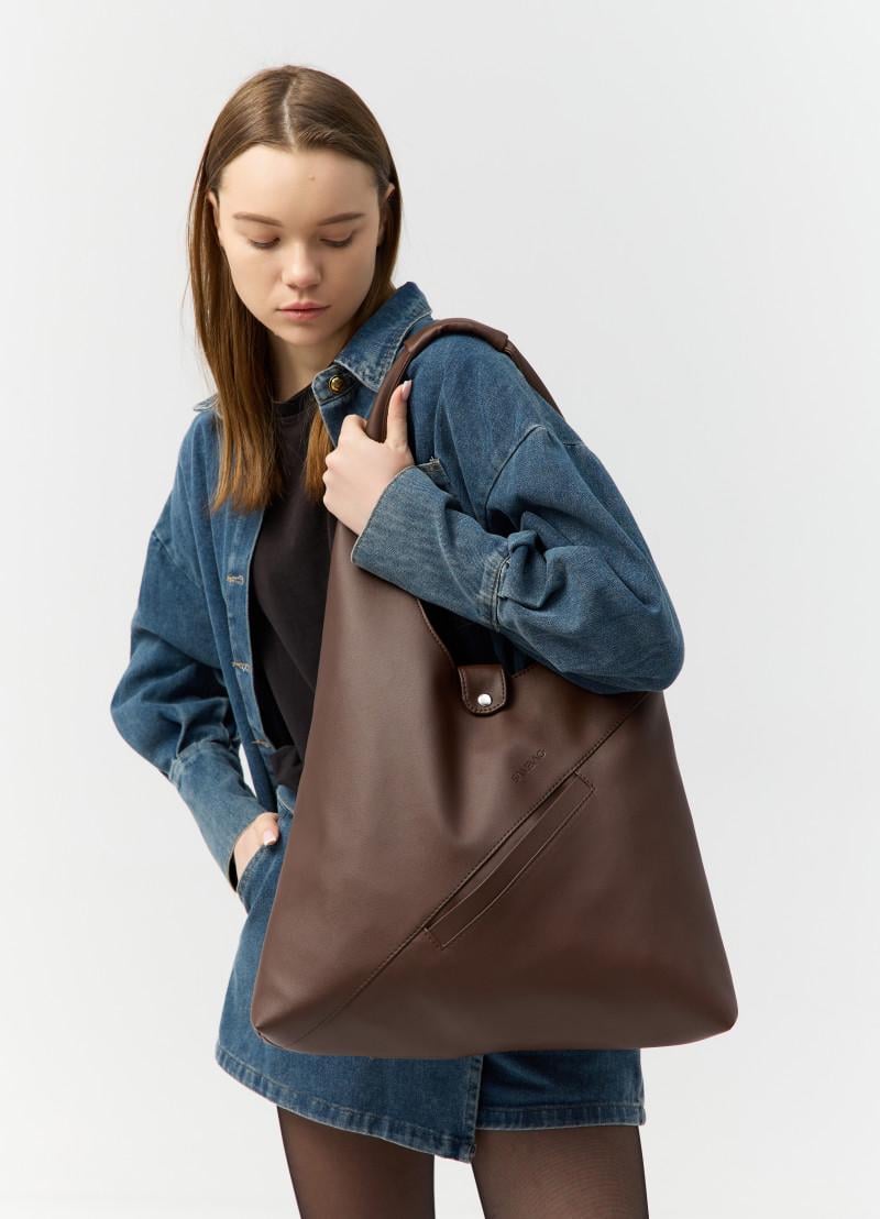 Женская сумка Sambag HOBO M 35х40х8 см Шоколадный (53200020)