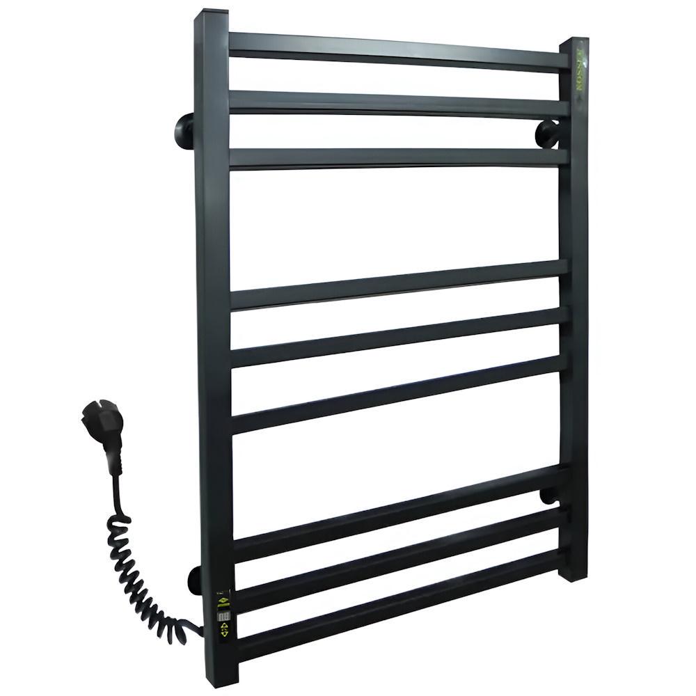 Полотенцесушитель KOSSER Велди 800х500/9 ЕL с таймером нержавеющая сталь Черный (KSR-ДВ01EL)