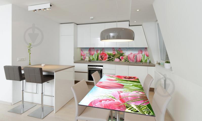 Наклейка виниловая на стол Zatarga «Тюльпаны в траве» 650х1200 мм Z180836/1st