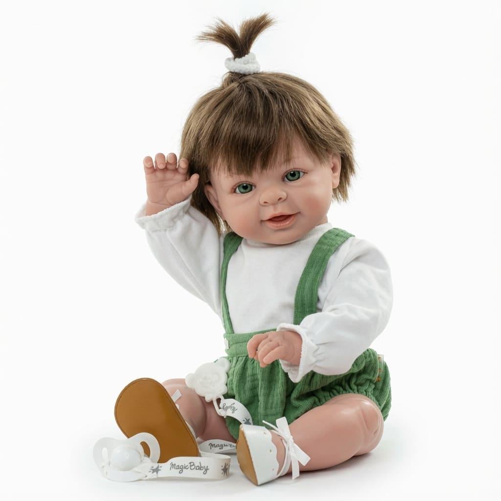 Кукла девочка испанская виниловая LAMAGIK Magic Baby коллекционный новорожденный пупс с волосами и зелеными глазами с ароматом ванили Paula 47 см Кукла девочка испанская виниловая LAMAGIK Magic Baby коллекционный новорожденный пупс с волосами и зелеными глазами с ароматом ванили Paula 47 см