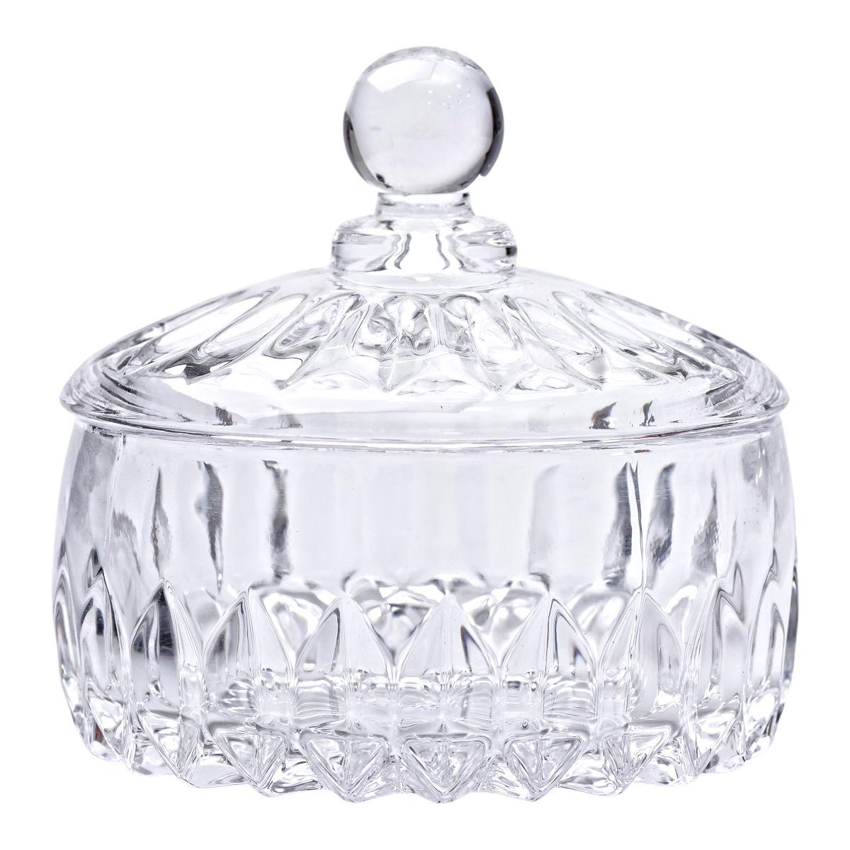 Цукерниця з кришкою кругла скляна (JK-HP-4-124)