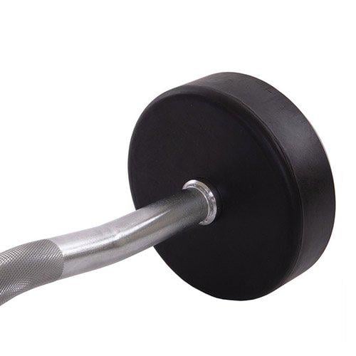 Штанга фиксированная изогнутая Rubber Coated Barbell Zelart TA-2687 25 кг Черный (58363067) - фото 4