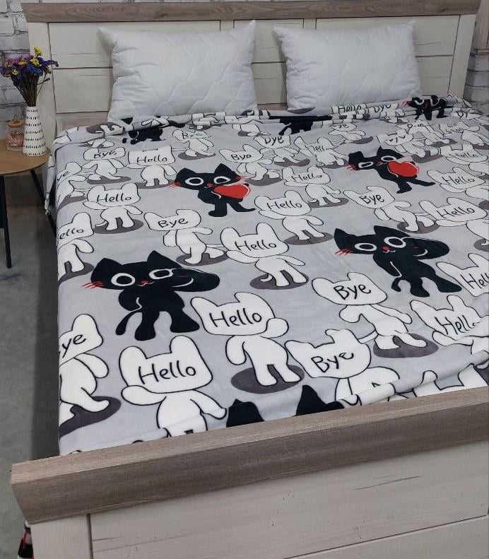 Покрывало махровое полуторное Коты (32320)