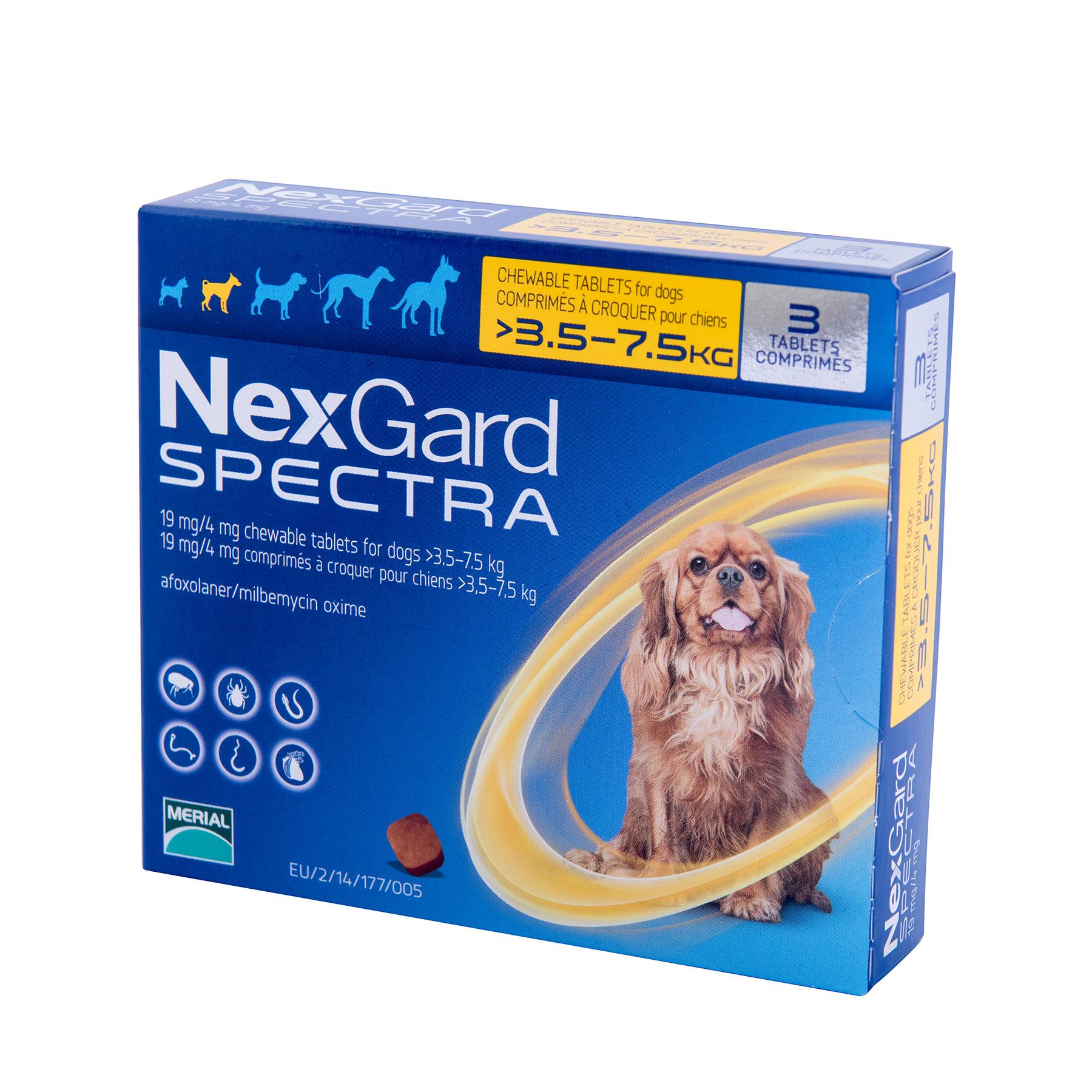 Пігулки протипаразитарні для собак NexGard Spectra 3,5-7,5 кг 3 таб. (001709)