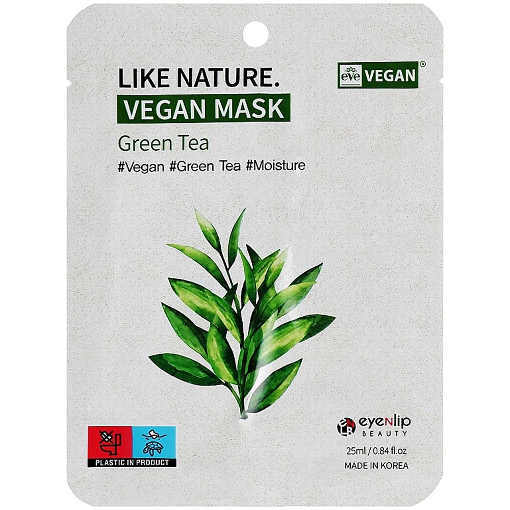 Набор масок Eyenlip Like Nature Vegan Mask Pack Green Tea 25 мл с зеленым чаем 10 шт. (2187988872)