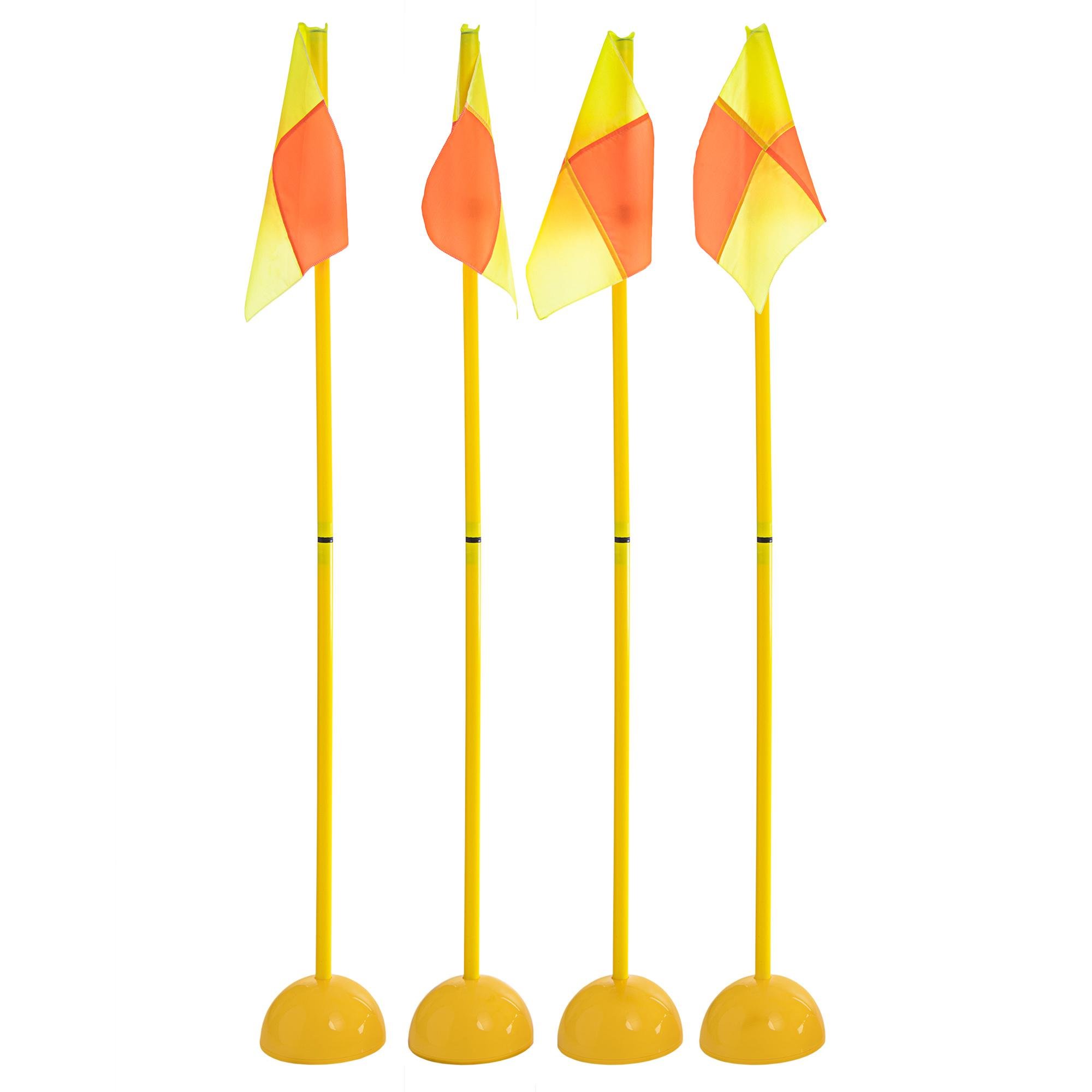 Флаги угловые складные Zelart SP-Sport C-7099 для поля с базой 1,5 м 4 шт. Оранжевый/Желтый (DR007477)