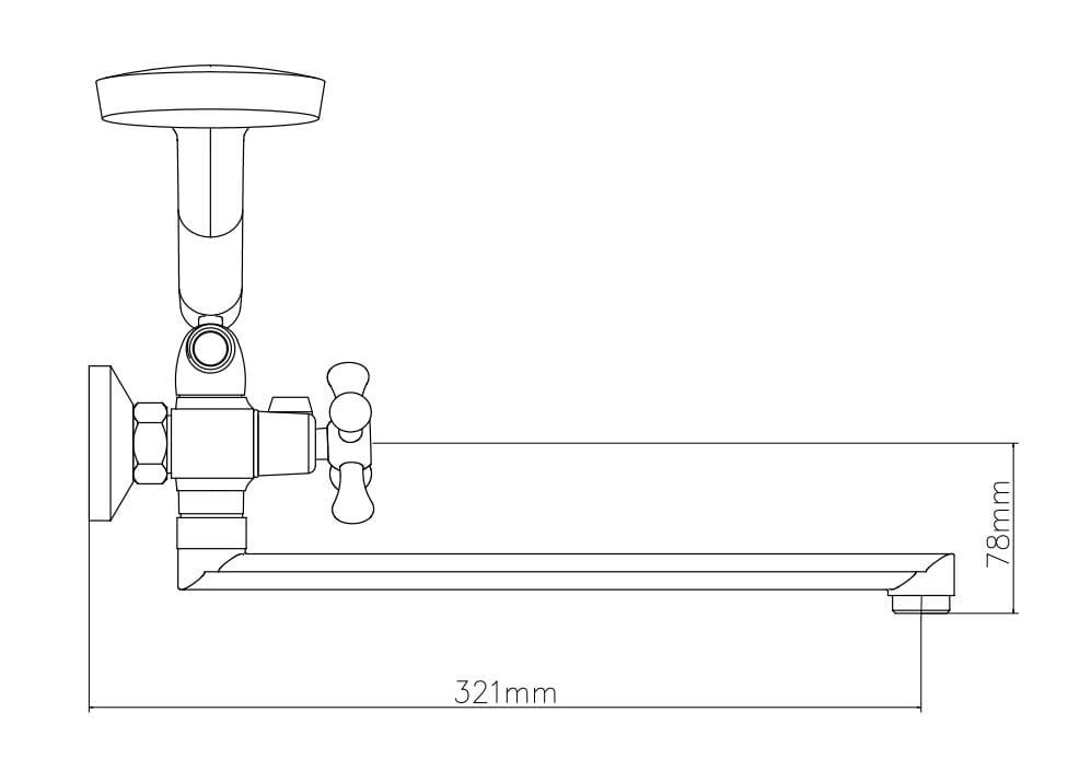 Смеситель для ванны Venta VG325DC Хром (23061371) - фото 2