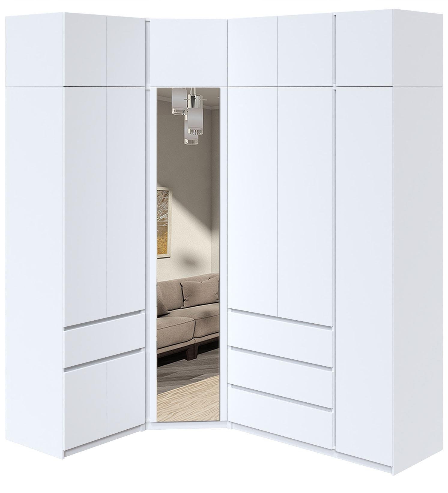 Стінка-шафа кутова Майстер Форм Брайт 1450/2050х520х2400 мм Німфея альба (32915) Стінка-шафа кутова Майстер Форм Брайт 1450/2050х520х2400 мм Німфея альба (32915)