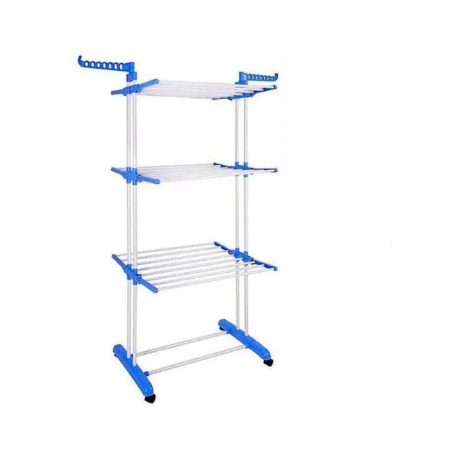 Сушилка для белья складная Garment Rack With Wheels K-1030 30 кг Белый/Голубой (1-2-9806)