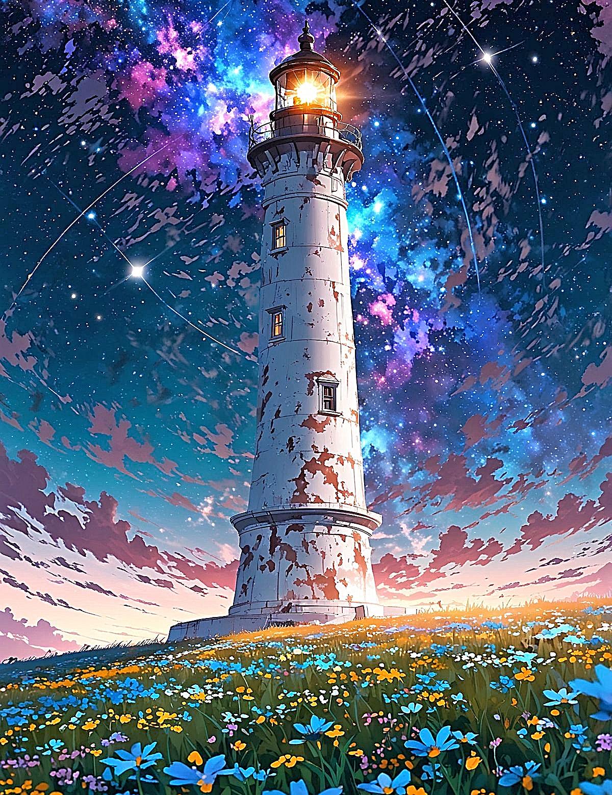Алмазная мозаика Алмазка Маяк ночью квадратные алмазы без подрамника 40x50 см (АлМ-316)