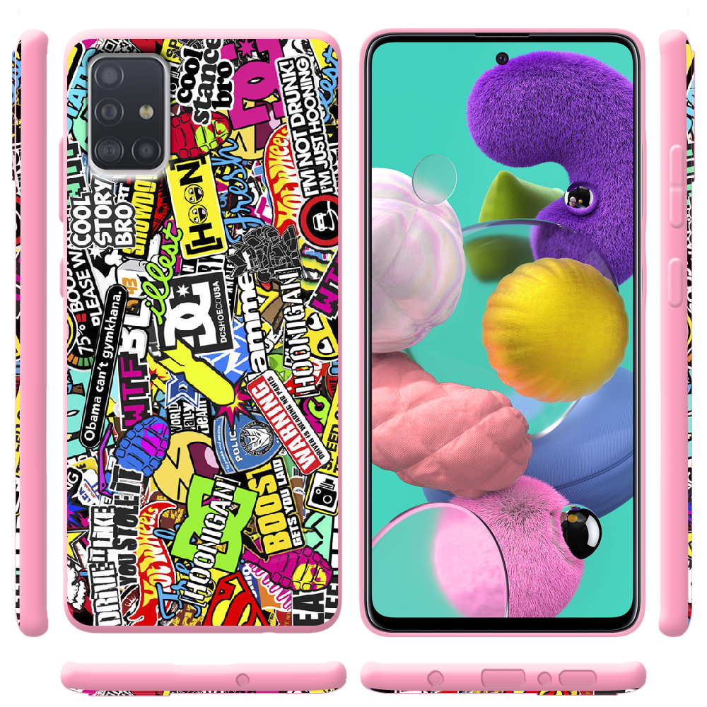 Чохол Boxface Samsung A515 Galaxy A51 Multicolored Inscriptions Рожевий силікон (38808-up880-41817) - фото 2