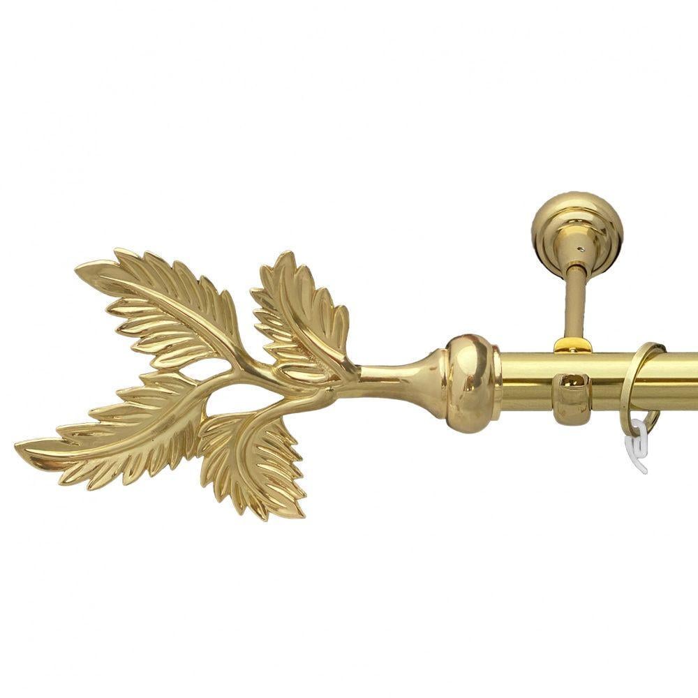 Карниз для штор Orvit Папоротник однорядный гладкий 240 см Золотой (7035284)