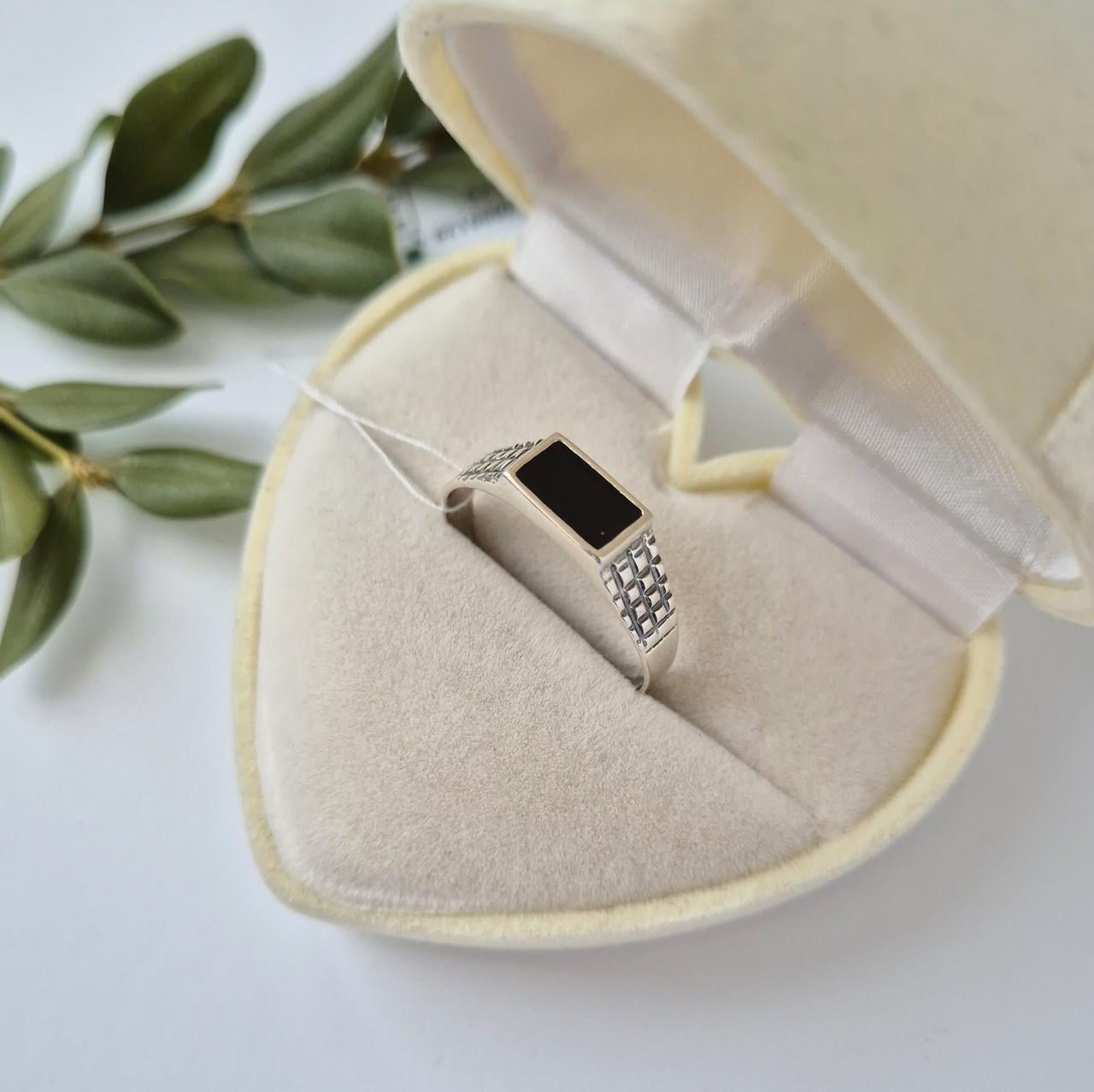 Серебряное кольцо Печать р. 21 черненное 1,9 г (4000129ч)