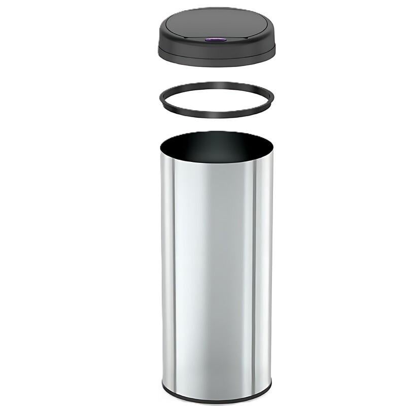 Мусорное ведро сенсорное круглое MIXXUS Premium Ellipse-TC0109 9 л Хром/Черный (MI708) - фото 3
