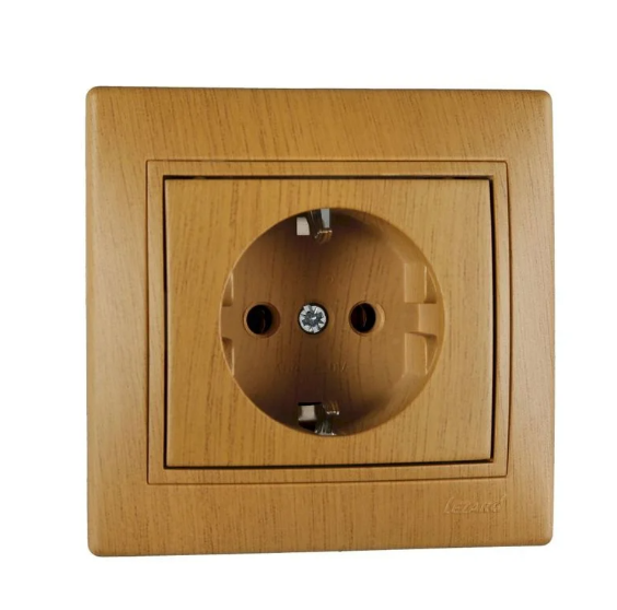 Розетка одинарная Lezard Mira из замемления Дуб классический матовый (26030515)