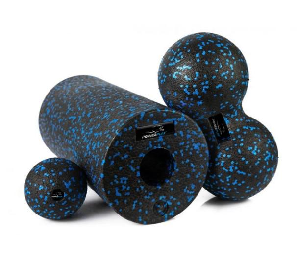 Масажний ролик PowerPlay PP-4008 EPP Foam Roller Set з 2 масажними м'ячами Чорно-синій (PP_4008_Bl/Blue) - фото 4