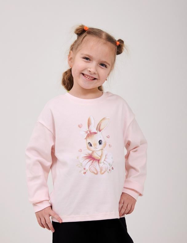 Світшот для дівчинки Smil Стрейчевий ластик 116 см Світлий персик (116755-1)