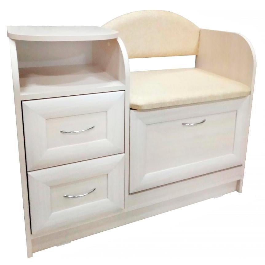 Тумба МАКСИ-МЕбель Иллюзия-комбо отделка-профиль Белый гладкий (11595)