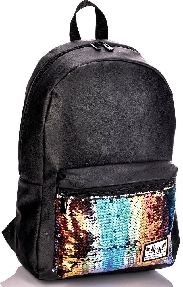 Рюкзак молодіжний Hash 2 з штучної шкіри з паєтками 20 л Чорний