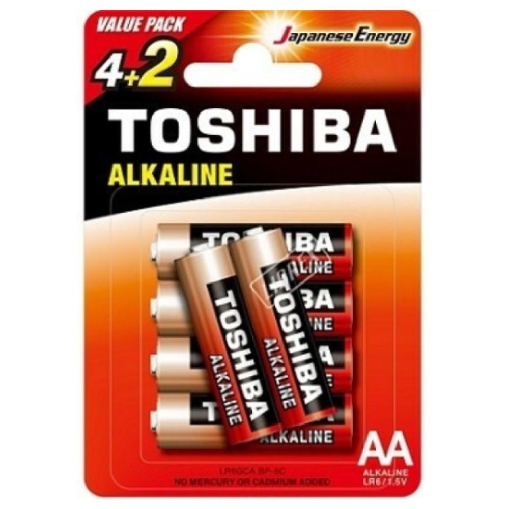 Батарейка Toshiba LR6 Red Alkaline 6 шт.