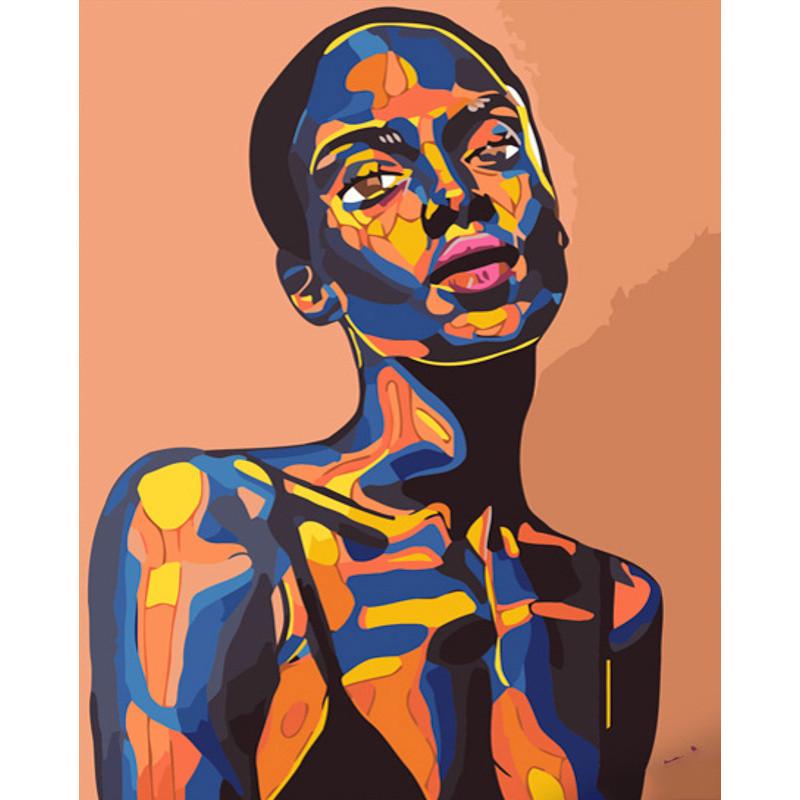 Картина по номерам Strateg Премиум Девушка поп-арт 40х50 см (GS636)