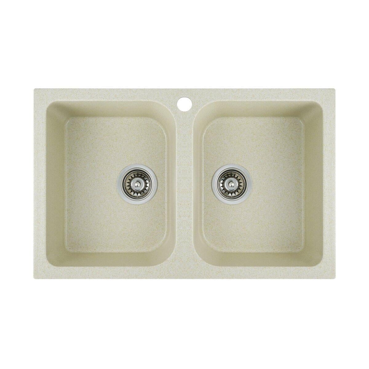 Мойка для кухни гранитная Platinum 7648W TWIN Песок глянец (3120074964)